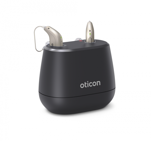 Carregado de aparelho auditivo oticon intent